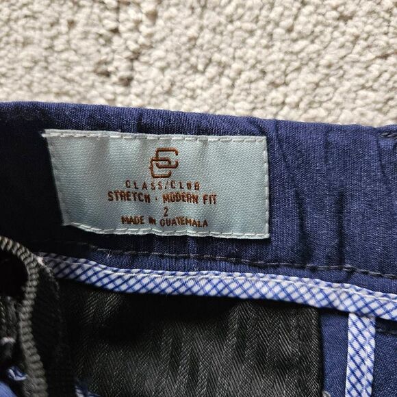 Class Club Navy Stretch Modern Fit Dress Pants Size 2T - Picture 2 of 4